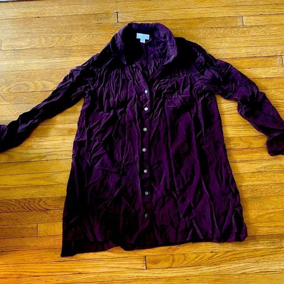 J.Jill Plum Button Down - Petite Small - Picture 1 of 3